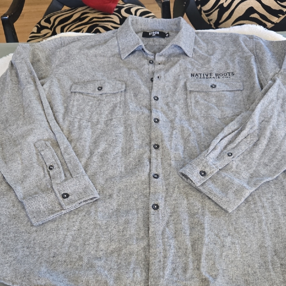 Gray Casual Button Down Shirt